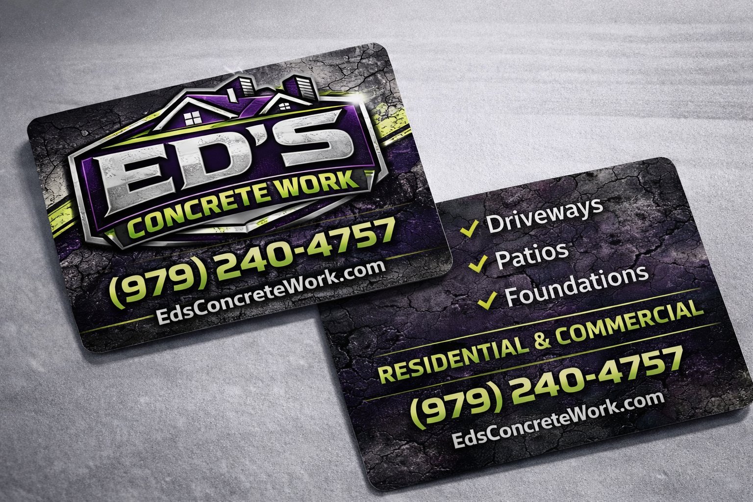 Ed's Concrete Work Business Card