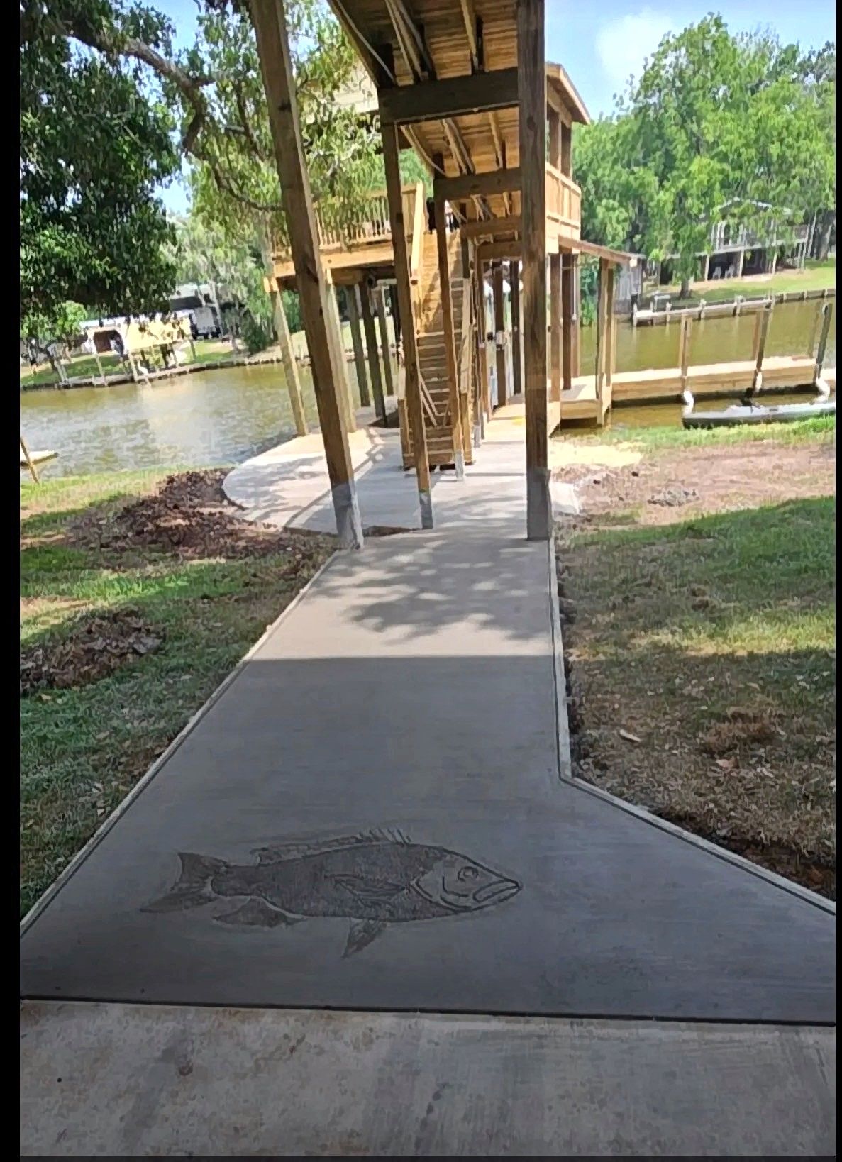 Custom fish engraving walkway