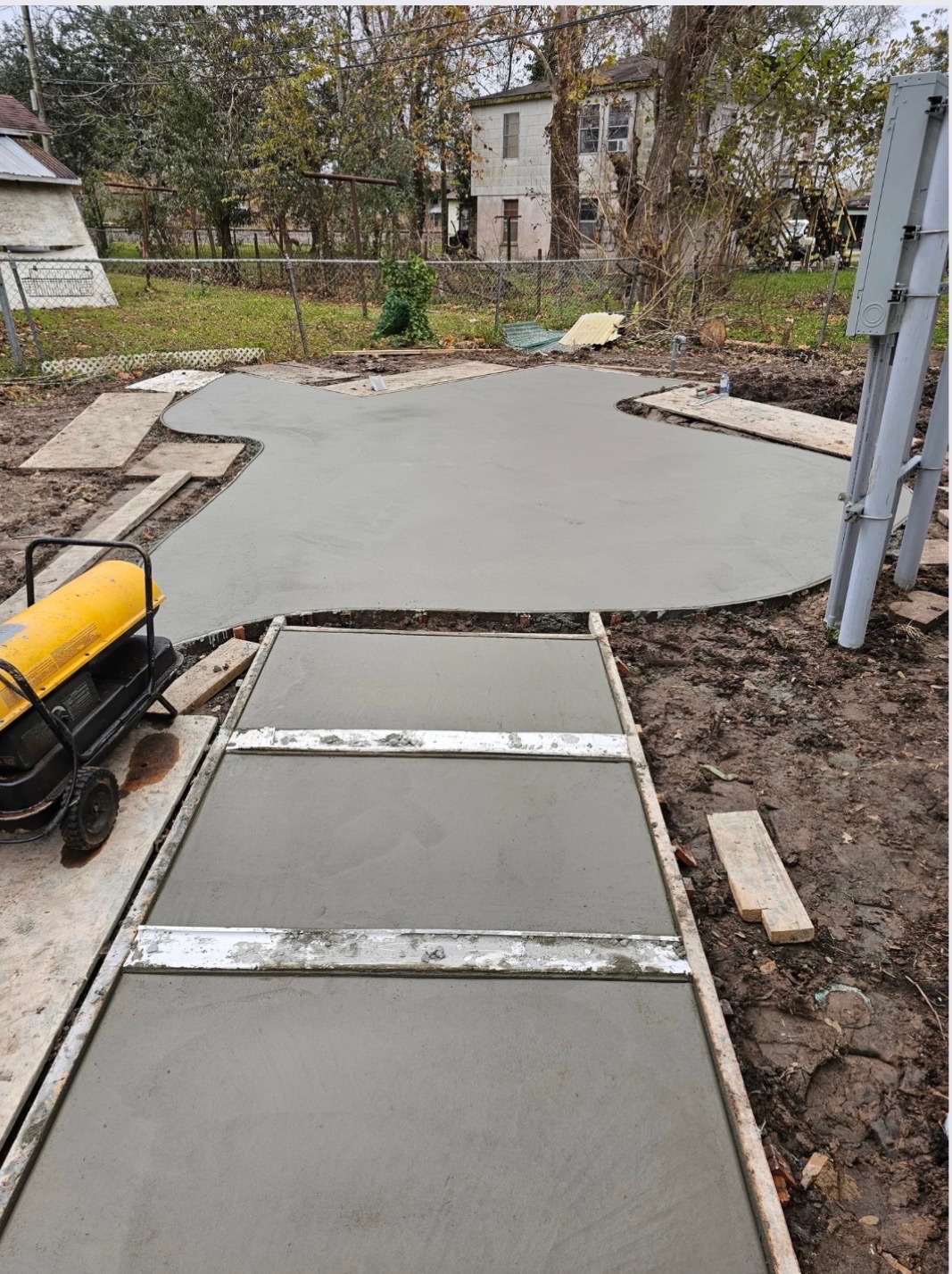 Custom shaped patio in progress
