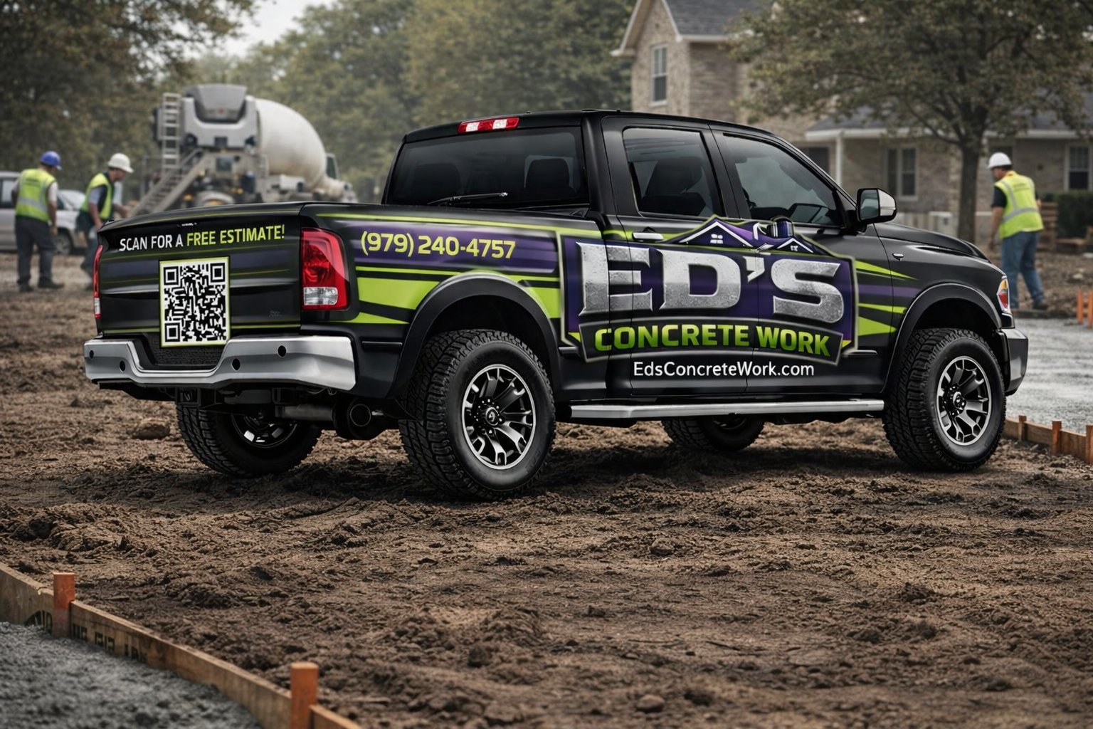 Ed's Concrete Work Truck Rear